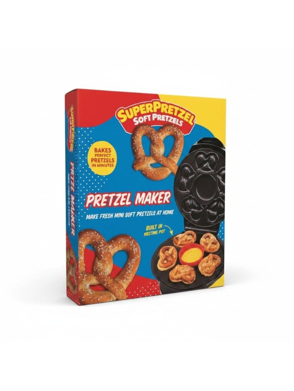 Super Pretzel Soft Pretzels Mini Maker w/ Cheese Warmer: NEW SEALED
